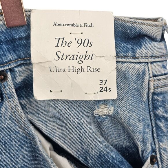 Abercrombie & Fitch Womens Plus Size 24S The 90's Straight Ultra High Rise Jeans - Picture 3 of 13
